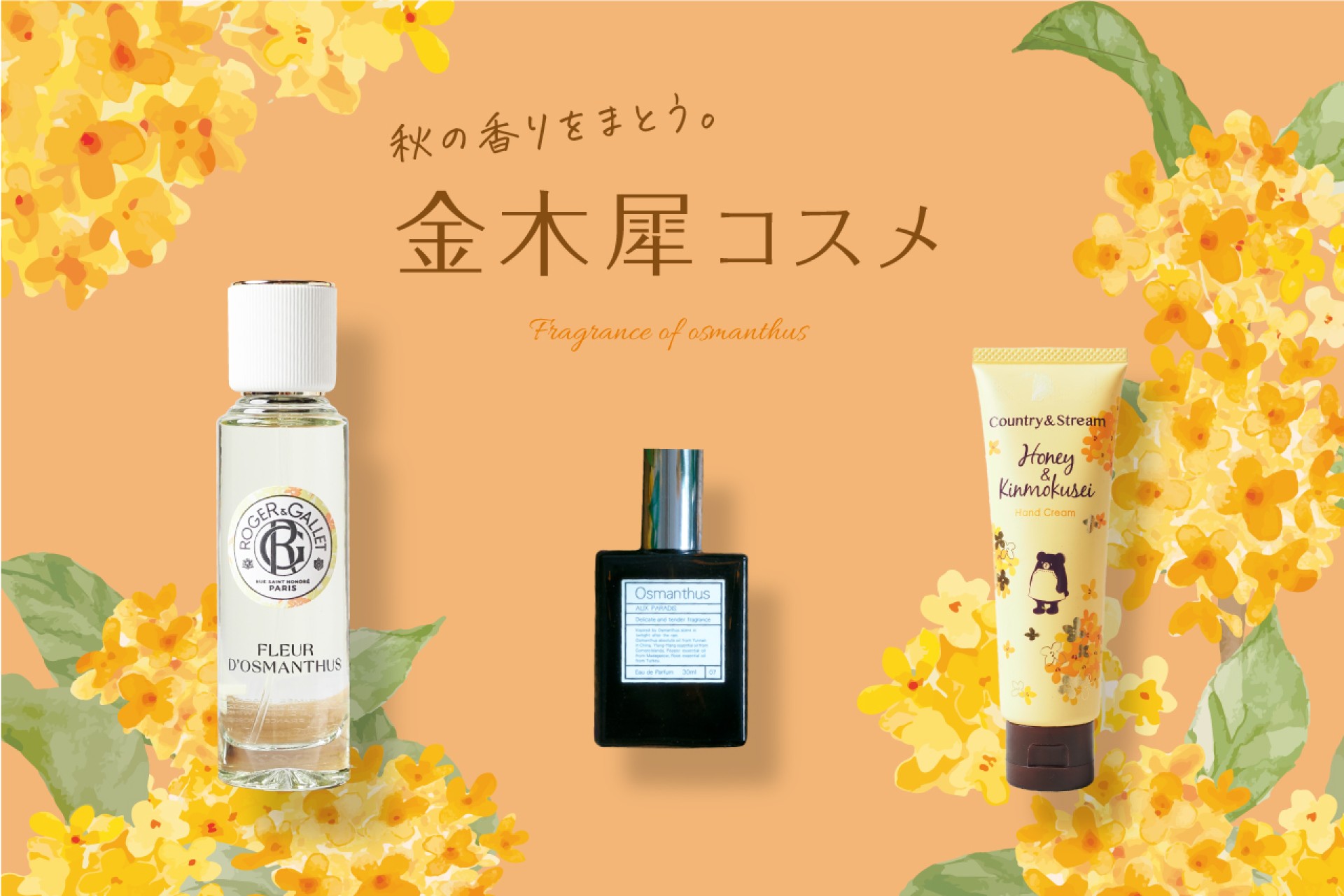 心ときめく秋到来。金木犀の香りをまとうコスメコレクション